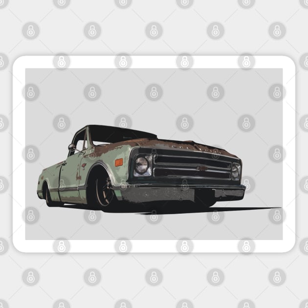 Patina Chevy C-10 Magnet by mal_photography